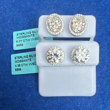 925 Sterling Silver Lab-Created Moissanite Ha...
