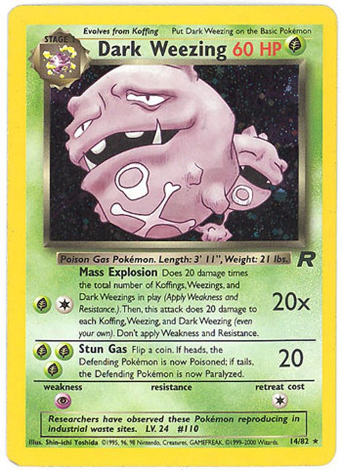 Pokemon Card - Team Rocket 14/82 - DARK WEEZING (holo-foil) - NM