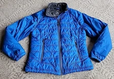 L.L. Bean women's small puffer jacket Blue Polyester Fill Nylon Shell PrimaLoft 