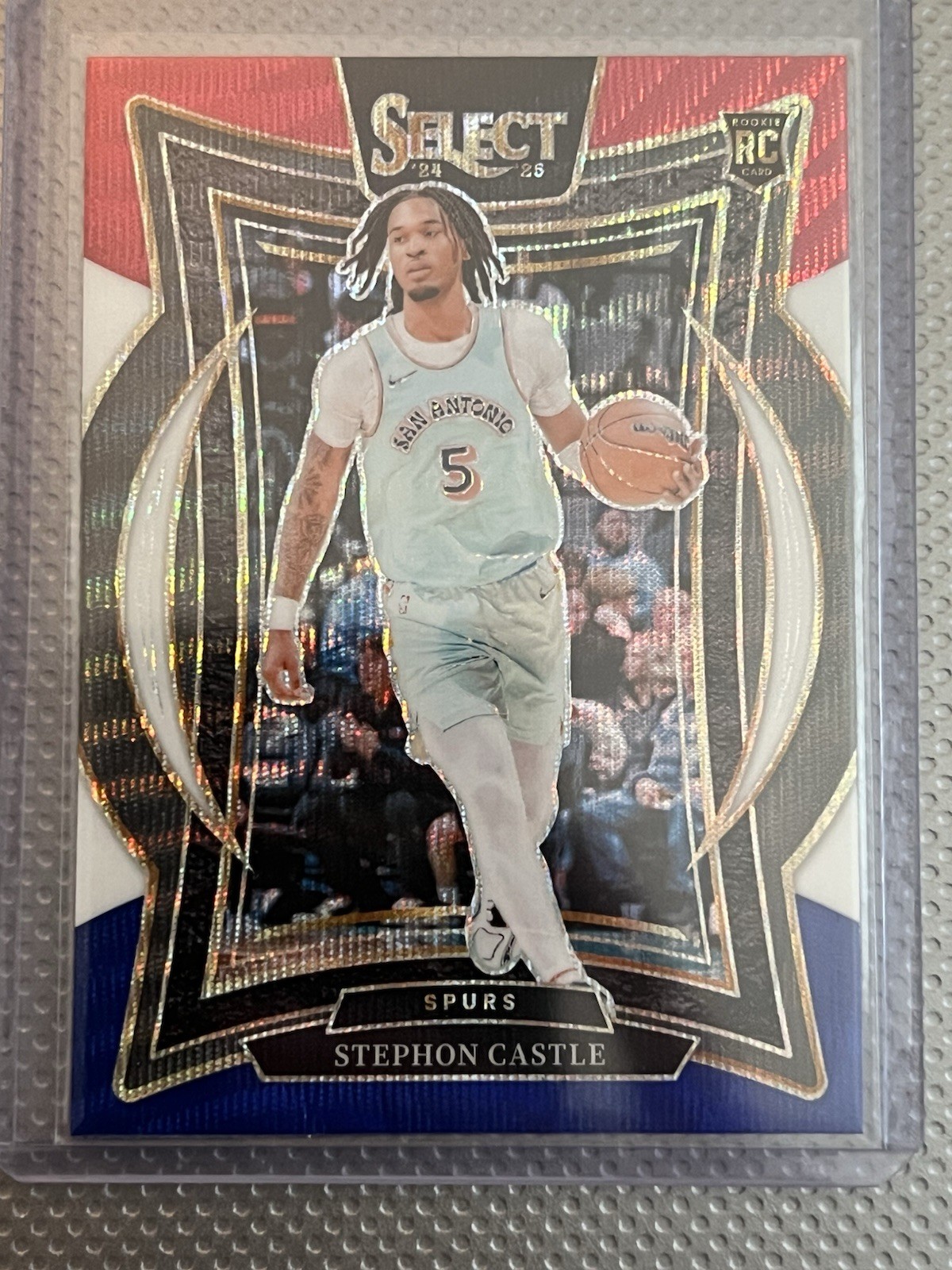 2024-25 Panini Select Concourse Stephon Castle Tri-Color Prizm RC Spurs NBA ROY