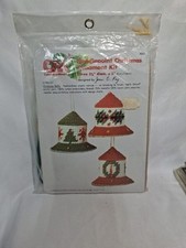 Vintage 1979 Columbia Minerva Needlepoint 3D Christmas Ornament Kits 8302