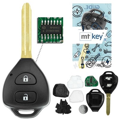 Funk Schlüssel 2 Tasten 434MHZ für TOYOTA IQ AURIS I HILUX N25 RAV4 A3 CAMRY