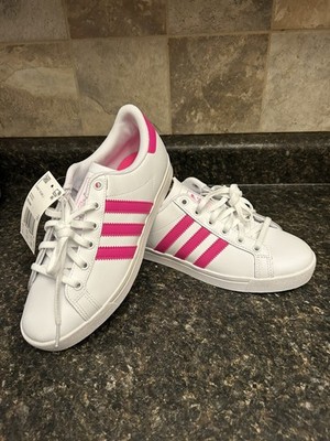*NEW* Adidas White Pink Coast Star J Athletic Sneakers - Size US 5