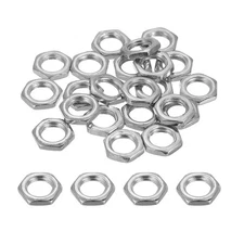 M7x1x2mm Steel Hex Nuts, 25Pcs Metal Screw Nuts Fasteners, 10mm Width