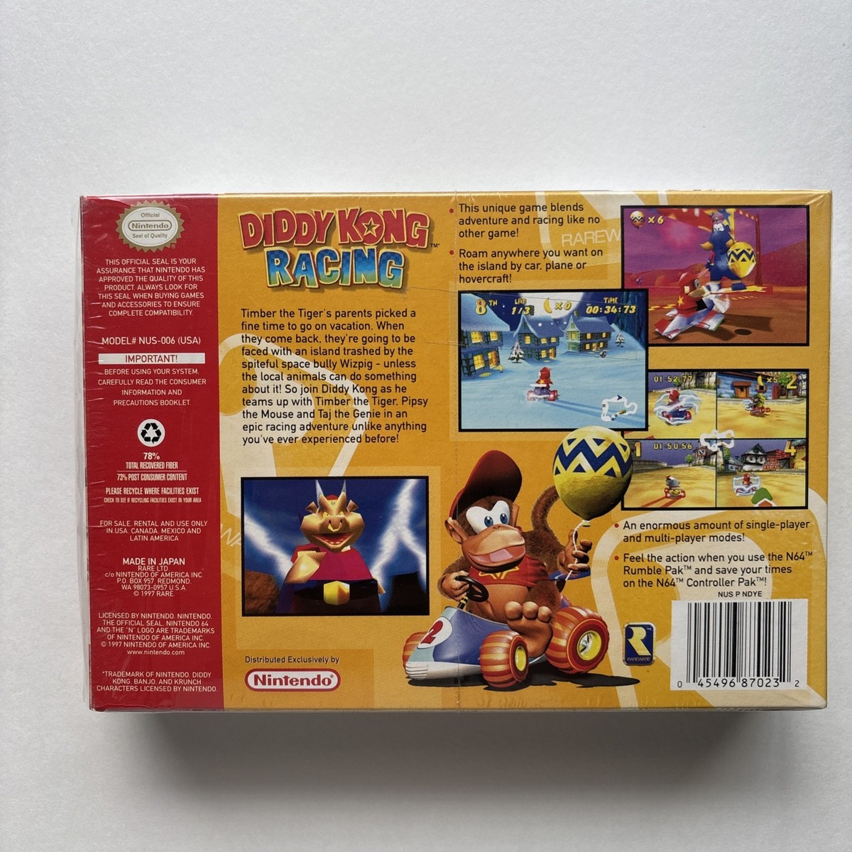 Mint Diddy Kong Racing Nintendo 64 N64 Complete In Box CIB