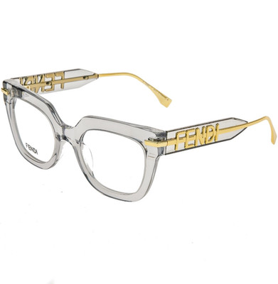 FENDI FENDIGRAPHY HOBO LOGO 50065 001 Gray Crystal Eyeglass Frame 50mm FE50065I