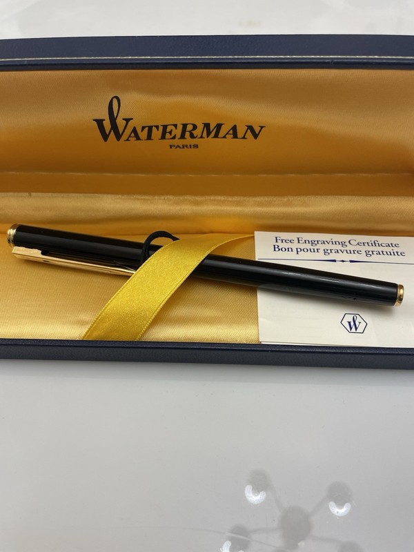 waterman fountain pen Black And Gold18 K Paris Nib AuthenticNeeds  Ink Cartridge