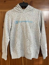 Girl  s Champion Bright Polka Dot Sweatshirt Hoodie 14-16 Gray Long Sleeve