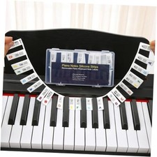 Premium Silicone Piano Keyboard Note Labels for Beginners, Removable 