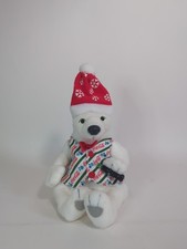 Vintage Coca Cola Christmas Polar Snow Bear Bean Bag Plush Coke 1999 S3