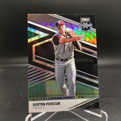 Justin Foscue 2020 Panini Elite Extra Edition Opti-Chrome Holo 14 Texas Rangers