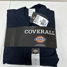 Vtg Dickies Coverall Blue Long Sleeve Workwear Stain Release Size 2X NOS NEW