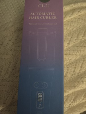 Automatic Curling Iron 1'' Rotating Barrel Auto Hair Curler Wand Blue/Gold