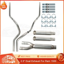 2.5 Dual Truck Exhaust For 1994-2003 Dodge Ram 1500 Truck Wglasspack Slash Tip