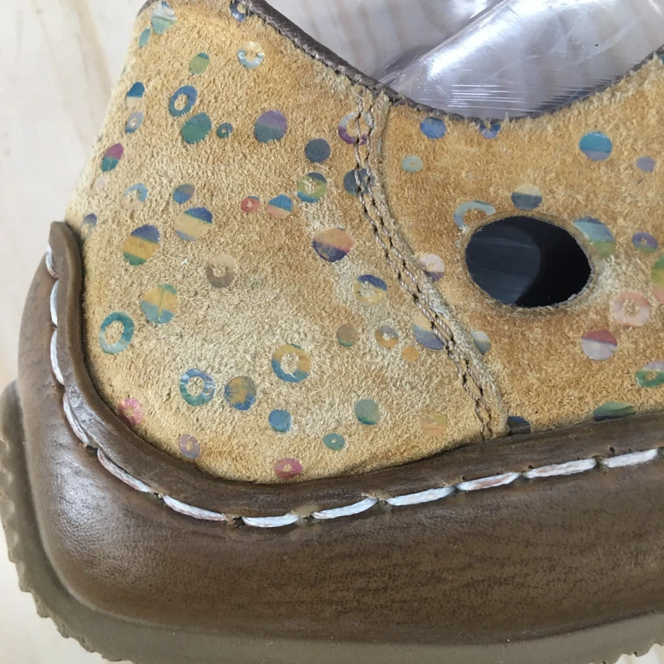 Sapatos femininos Rieker 37 camurça amarela Mary Jane couro recorte bolinhas conforto - Imagem 3 de 4