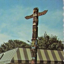 1970s Indian Native American Indigenous Totem Langley Washington Postcard