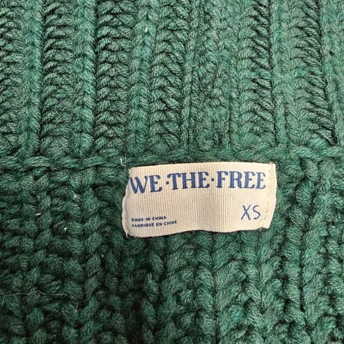 Free People We The Free Wonderful You Cardigan XS Green Chunky Knit Sweater W6i - Picture 4 of 9