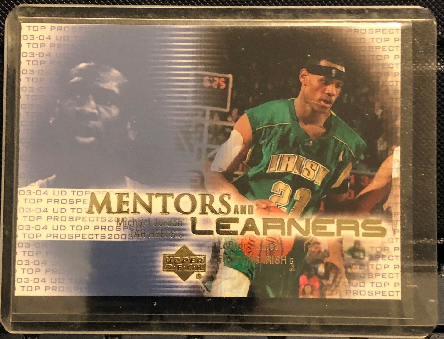 2003-04 UD TOP PROSPECTS MENTORS & LEARNERS LEBRON JAMES / MICHAEL JORDAN