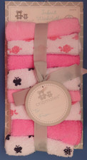Cribmates BABY INFANT Washcloths 8pk Wash Cloths Bath Pink and White CM2976 NEW