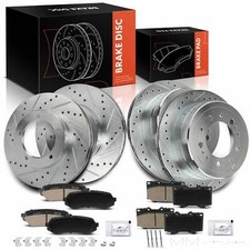 12x Drilled Brake Rotor & Ceramic Brake Pad for Toyota Land Cruiser Front & Rear