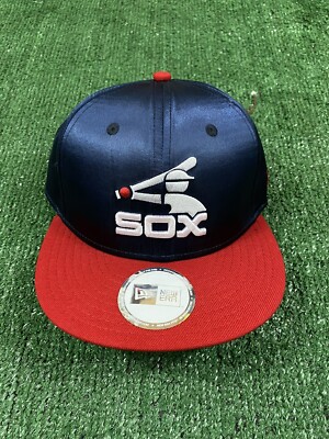 Rare Sample New Era Cooperstown Chicago White Sox Satin Adjustable Hat Blue Red