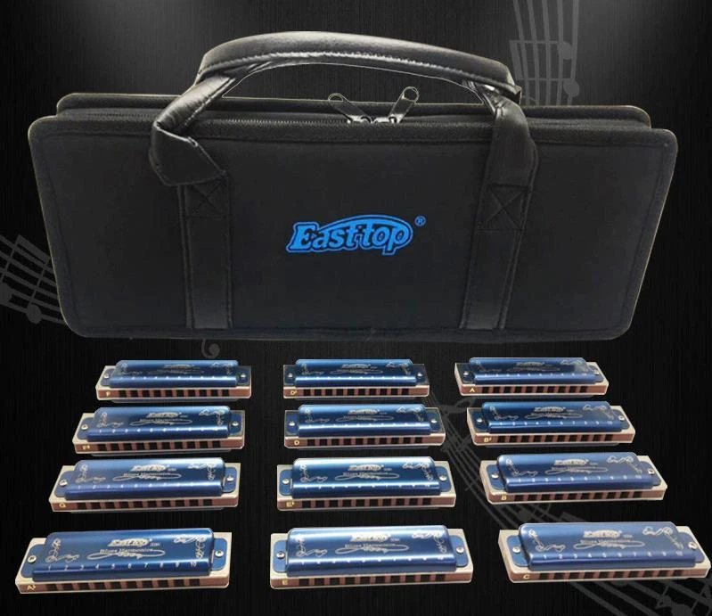 EASTTOP T008K-12 Diatonic Blues Harmonica Set Of 12 10Holes Harp Mouth Organ Set - Image 2 of 4