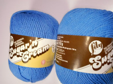 Sugar 'n Cream Yarn Super Size-Lot of 2 Skeins-Blueberry-Each Skein 200 Yds-NEW