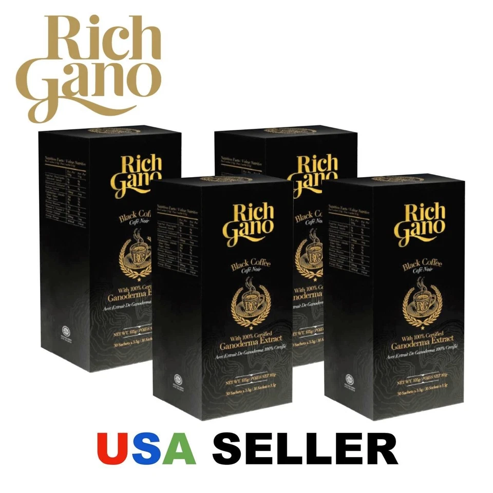 4 boxes Rich Gano Gold Black Coffee Premium Gourmet Reishi Mushroom Ganoderma - Image 2 of 4