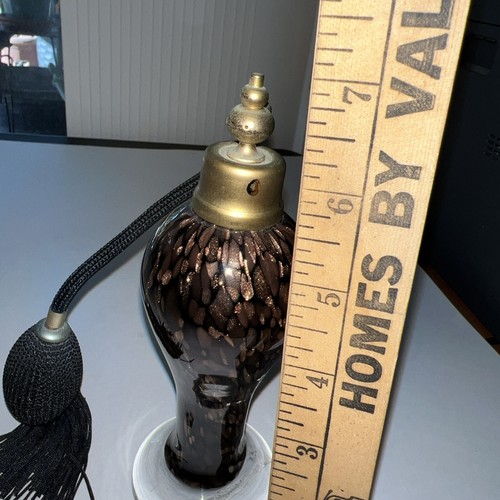 Mag Parfums Tall Glittery Brown Glass Atomizer Perfume Bottle Art Glass - Picture 10 of 12