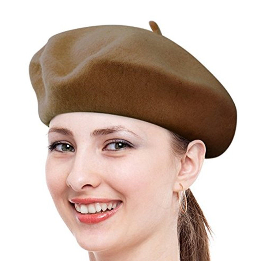 Women Sweet Warm Wool Winter Beret French Artist Beanie Hat Ski Cap