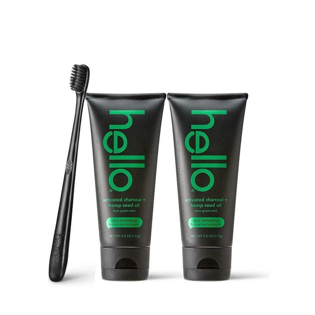 Hello Hempy Holidays Activated Charcoal Hemp Seed Oil Toothpaste 2 Tubes 1 Oz For Sale Online Ebay