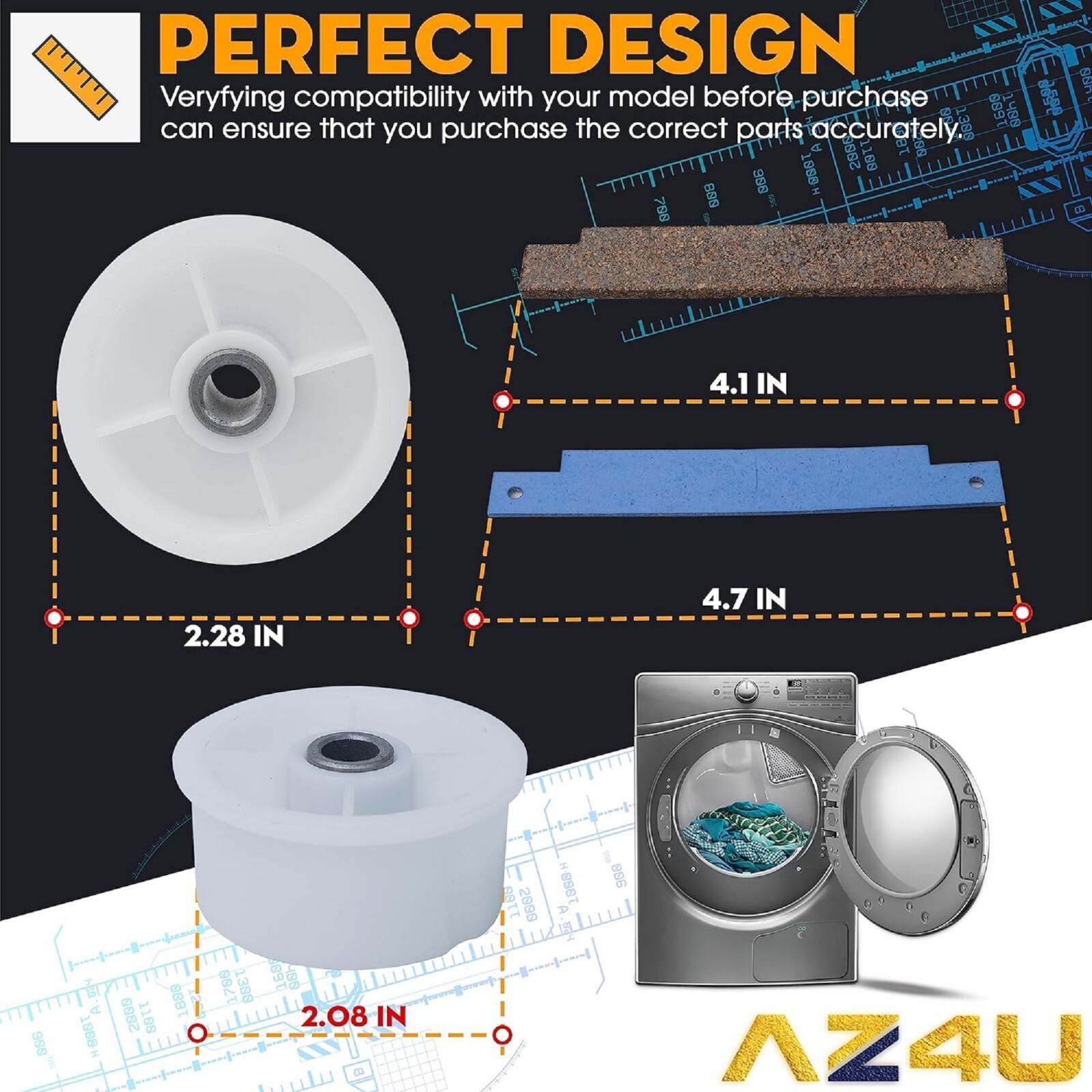 AZ4U Dryer Repair Kit Drum Rollers Replace For Maytag Neptune 3000 Series eBay