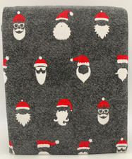 Pottery Barn Teen Cool Santa Organic Flannel Sheet Set Full Gray Multi 8336H