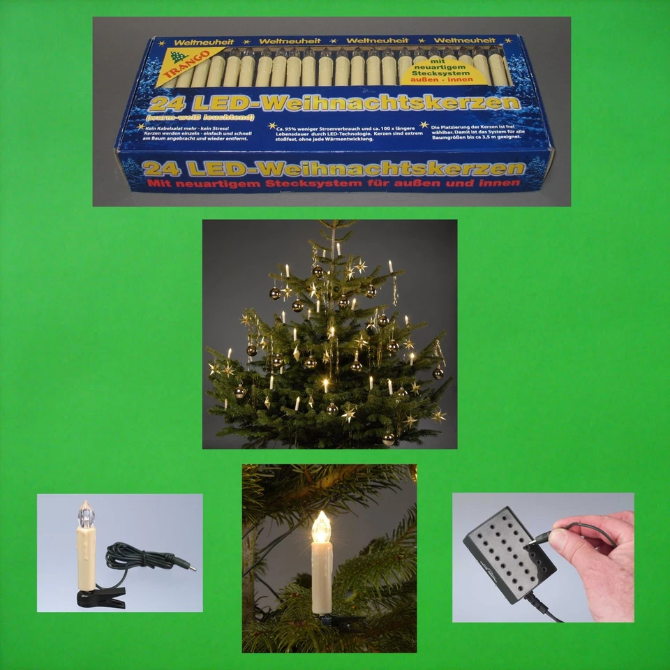 LED Weihnachts Kerzen Aussen Lichterkette Tannen Baum Weihnachten Dekoration NEU