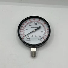 Zoro Select 4Cfw9 Compound Gauge, -30 To 0 To 300 In Hg/Psi, 1/4 In Mnpt,