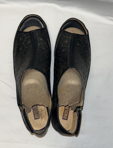 Picolinos JAVA Black Leather Sandals Size 40 - Picture 4 of 9