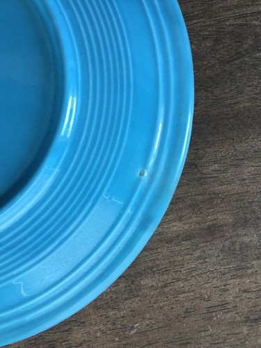 Plato de almuerzo Fiasta Pottery genuino 12” azul aguamarina. - Imagen 8 de 11