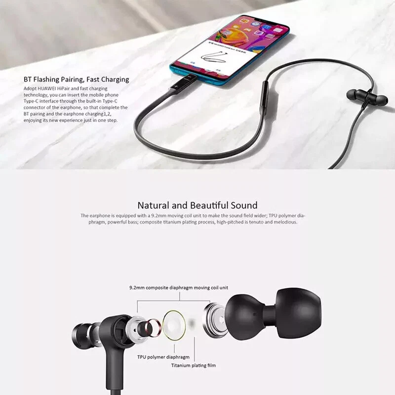 Auriculares deportivos Huawei FreeLace inalámbricos Bluetooth 5.0 auricular magnético de metal Foto 4 de 4