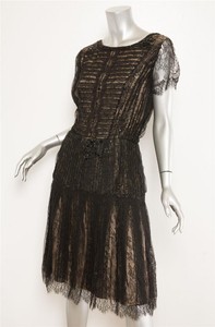 oscar de la renta black lace dress