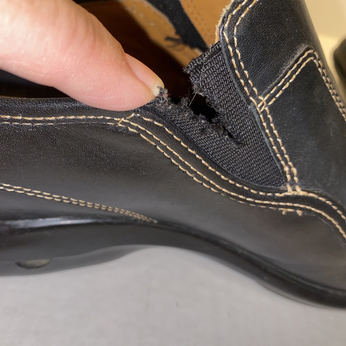 Men\'s Cole Haan Air Everett Slip On Loafers Sz 11.5 Black Leather Bicycle Toe Cole Haan Air Black Bicycle Toe Contrast Stitch Slip On  main image 4