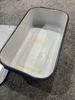 VINTAGE LOT of 3 Pc Enamelware Black & White Covered Bin & Yellow Green Pan — photo 6