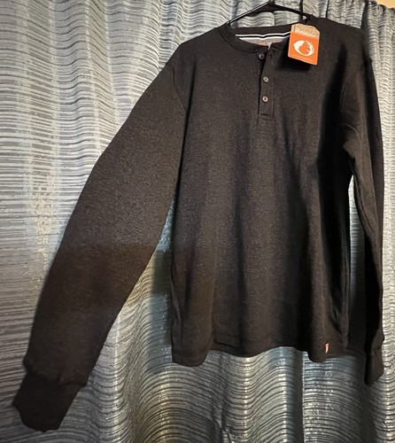 The American Outdoorsman Black Thermal Waffle Knit Long Sleeve Shirt Size Large - Picture 5 of 5