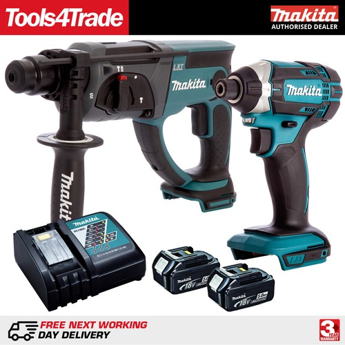 Makita DHR202Z Rotary Hammer DTD152Z Impact Driver 2 x 5.0AH Batteries & Charger eBay