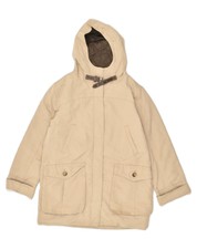 Massimo Dutti Womens Hooded Windbreaker Jacket Uk 16 Large Beige Polyester Id07