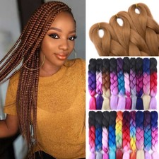 24" Afro Braids Ombre Synthetic Christmas Jumbo Twist Braiding Hair Extension US