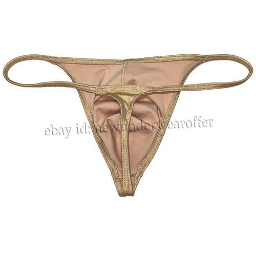 Men Shiny Bikini Thong Underwear Low-rise G-string Bulge Pouch T-back Jockstrap - Picture 19 of 51