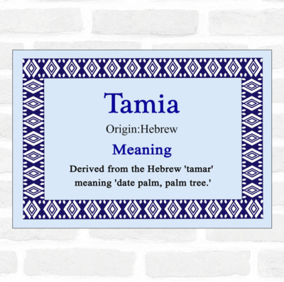 Tamia Name Meaning Blue Certificate Ebay