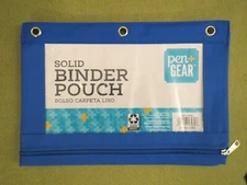 Pen + Gear Brand: Pencil Pouch 3 Ring, Zipper Pencil Pouch Case Binder, Blue