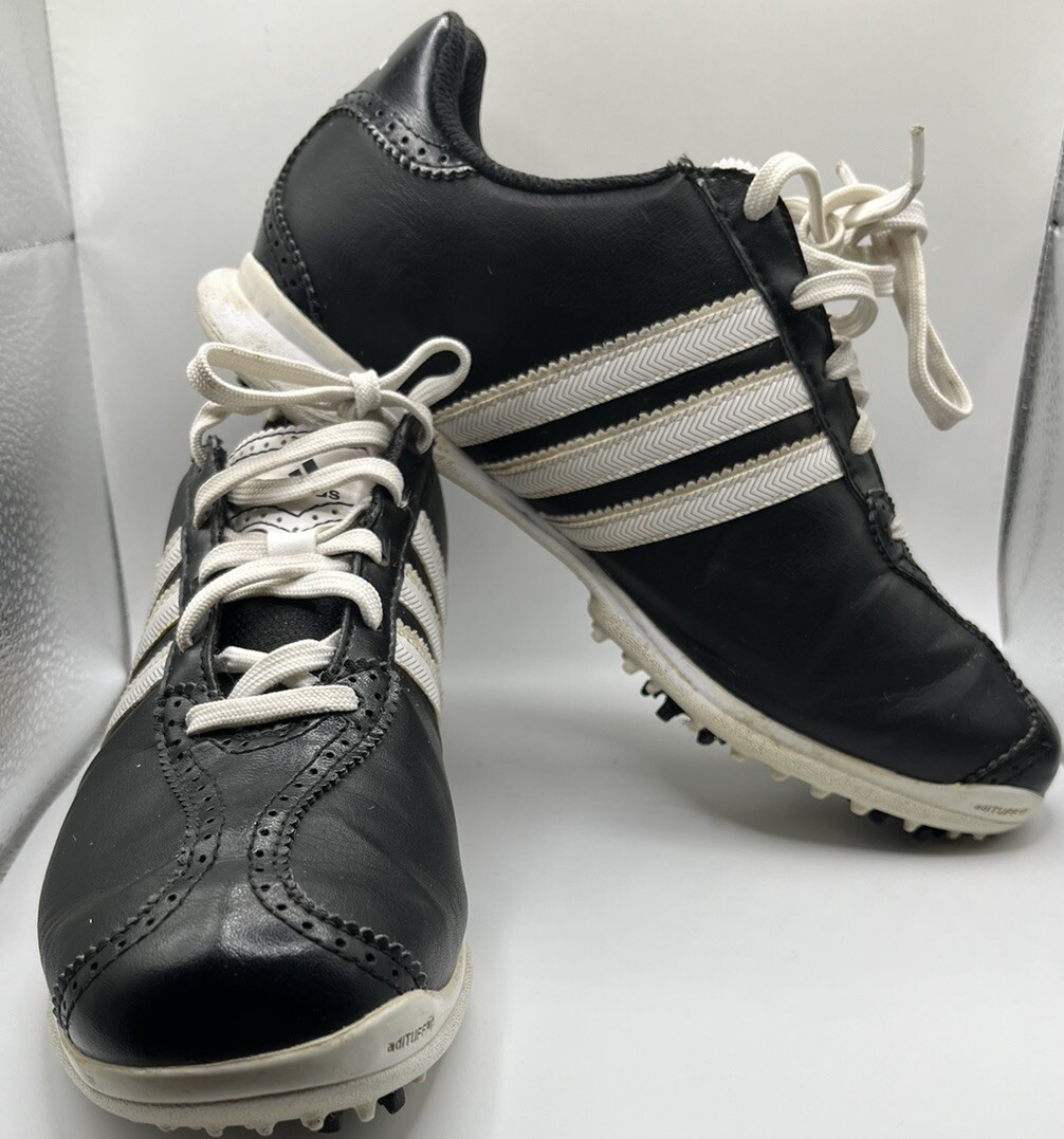 Adidas TRAXION Golf Shoes Women's Size White Black Waterproof