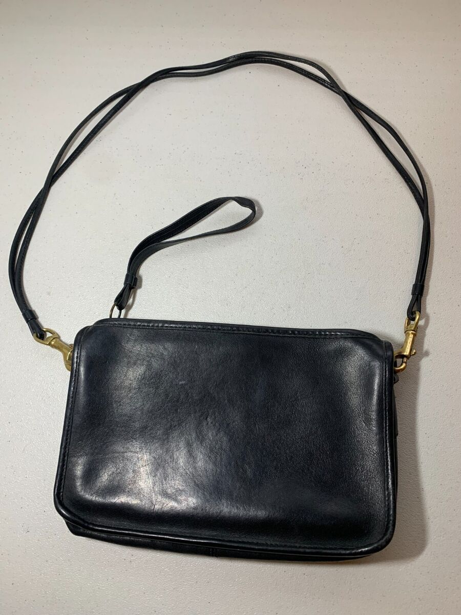Vintage Coach Clutch/Basic Bag Crossbody NYC Black Cashin | eBay Vintage Coach Clutch/Basic Bag Crossbody NYC Black Cashin | eBay